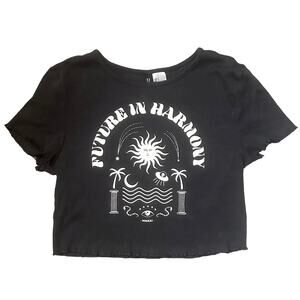 Divided Crop Top 100% Cotton Short Sleeve CrewNeck Graphic T-Shirt Womens Small